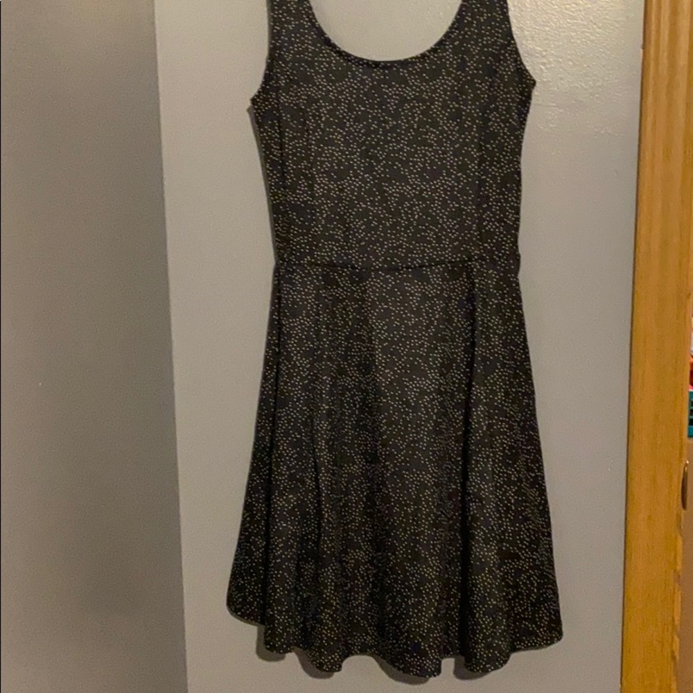 Navy & white polka dot sun dress